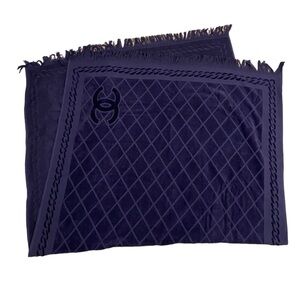 Chanel navy large towel 100% cotton . Made in Italy . New. No tags .